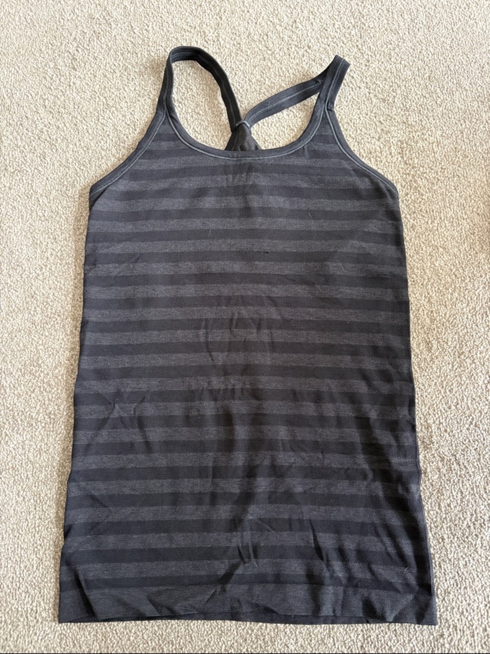 lululemon athletica Black Striped Racerback Tank